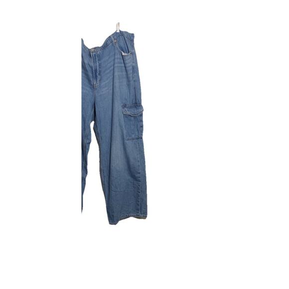 Old Navy Jeans Sky Hi Wide Leg Cargo Womens Plus Sz 22 Extra High Utility Grunge - Picture 10 of 10